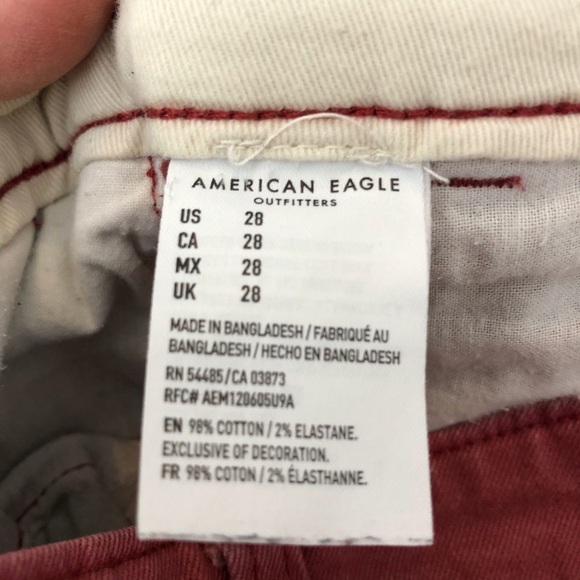 AEO faded red slim fit shorts, 28 - Picture 5 of 11